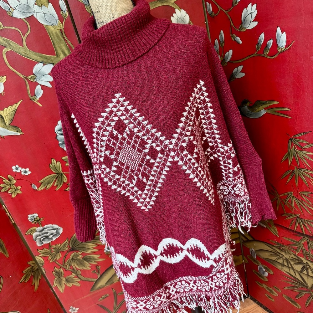 Women’s “A.Z.” Poncho Style Sweater with Sleeves | #V8